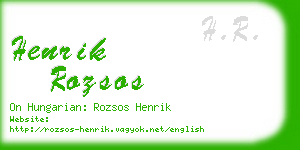 henrik rozsos business card